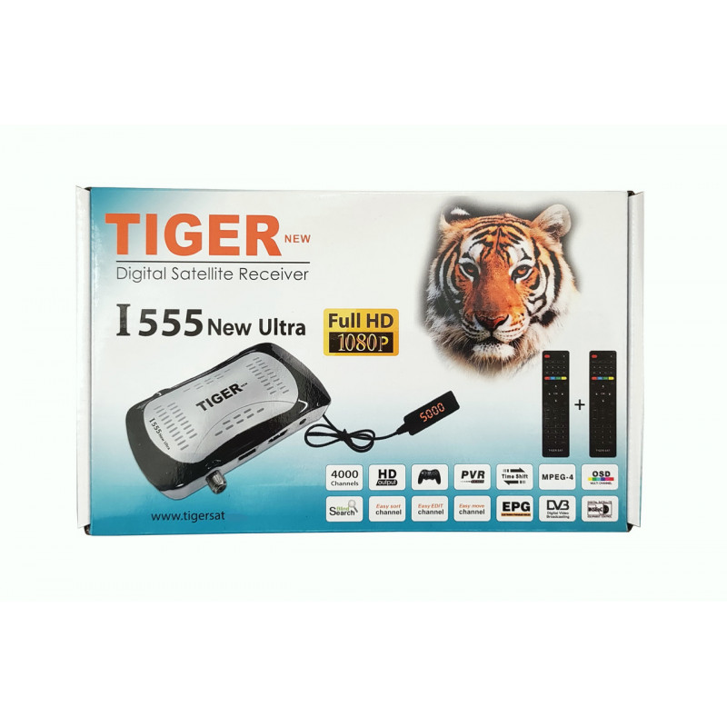 Cупутниковий ресивер Tiger I555 New Ultra  + 2 пульти + прошивка + RCA кабель