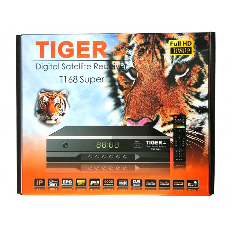 Супутниковий ресивер тюнер TIGER T168 + Прошивка з T2MI Megogo sport
