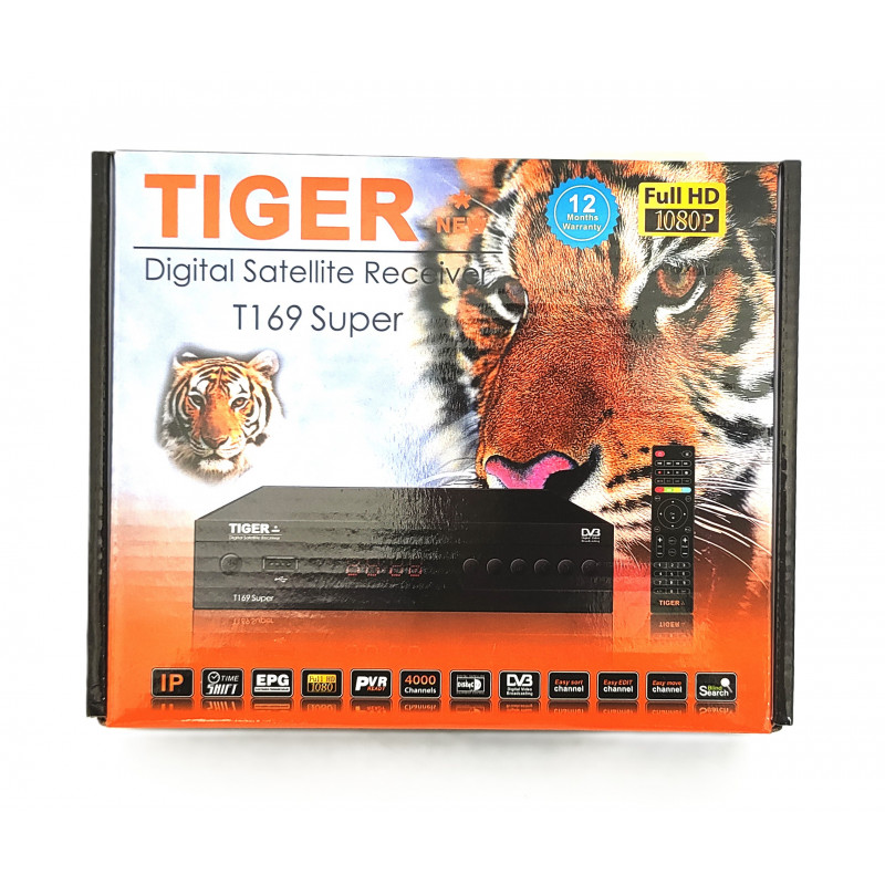 Супутниковий ресивер тюнер TIGER NEW T169 + Прошивка з T2MI Megogo sport