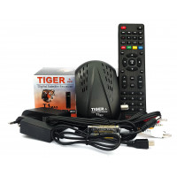 Супутниковий ресивер тюнер TIGER T1 + RCA кабель + Прошивка з T2MI Mergogo sport